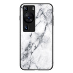 Huawei P60 / P60 Pro Marmormönster mobilskal Härdat Glas + PC + TPU Fallskyddande Skal