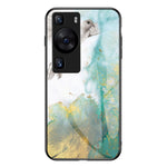 Huawei P60 / P60 Pro Marmormönster mobilskal Härdat Glas + PC + TPU Fallskyddande Skal