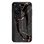 Huawei P60 / P60 Pro Marmormönster mobilskal Härdat Glas + PC + TPU Fallskyddande Skal