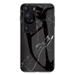 Huawei P60 / P60 Pro Marmormönster mobilskal Härdat Glas + PC + TPU Fallskyddande Skal