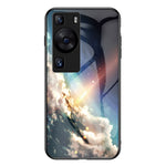 Huawei P60 / P60 Pro 5G PC+TPU+Härdat glas Stjärnhimmelmönster mobilskal Fallsäkert Skydd