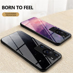 For Huawei P60 / P60 Pro 5G PC+TPU+Tempered Glass Starry Sky Pattern Phone Case Drop-proof Cover