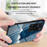 Huawei P60 / P60 Pro 5G PC+TPU+Härdat glas Stjärnhimmelmönster mobilskal Fallsäkert Skydd