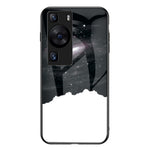 Huawei P60 / P60 Pro 5G PC+TPU+Härdat glas Stjärnhimmelmönster mobilskal Fallsäkert Skydd