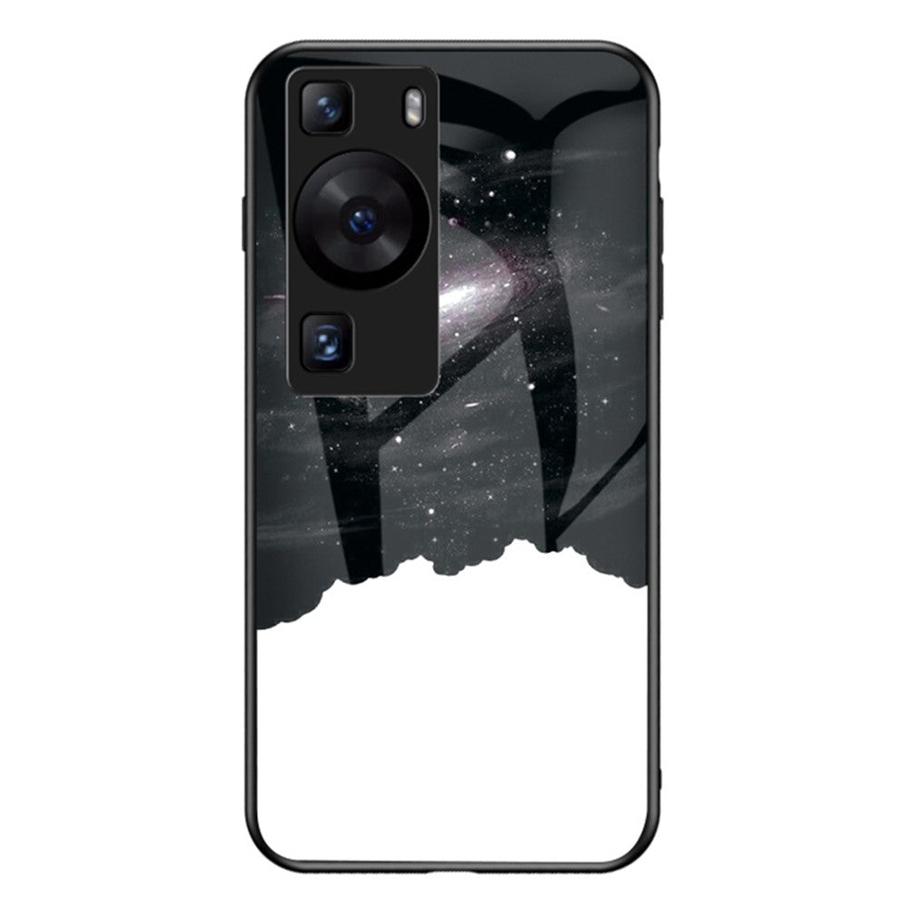 Huawei P60 / P60 Pro 5G PC+TPU+Härdat glas Stjärnhimmelmönster mobilskal Fallsäkert Skydd