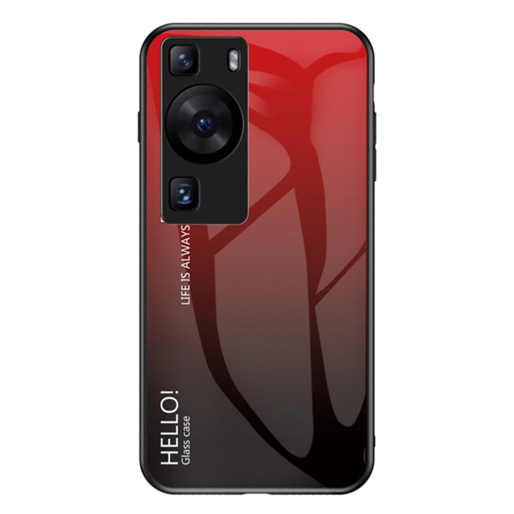 Huawei P60 / P60 Pro Gradient Mobilskal Härdat Glas + PC + TPU Stötsäkert Mobilskal