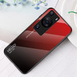 Huawei P60 / P60 Pro Gradient Mobilskal Härdat Glas + PC + TPU Stötsäkert Mobilskal