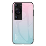 Huawei P60 / P60 Pro Gradient Mobilskal Härdat Glas + PC + TPU Stötsäkert Mobilskal