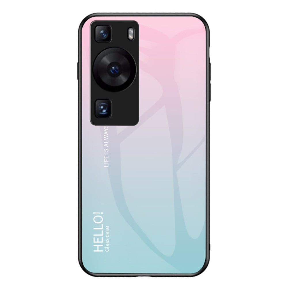 Huawei P60 / P60 Pro Gradient Mobilskal Härdat Glas + PC + TPU Stötsäkert Mobilskal