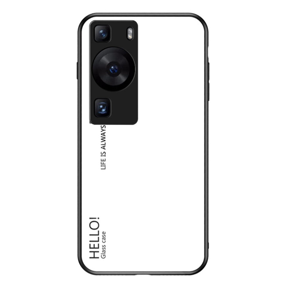 Huawei P60 / P60 Pro Gradient Mobilskal Härdat Glas + PC + TPU Stötsäkert Mobilskal