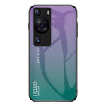 Huawei P60 / P60 Pro Gradient Mobilskal Härdat Glas + PC + TPU Stötsäkert Mobilskal