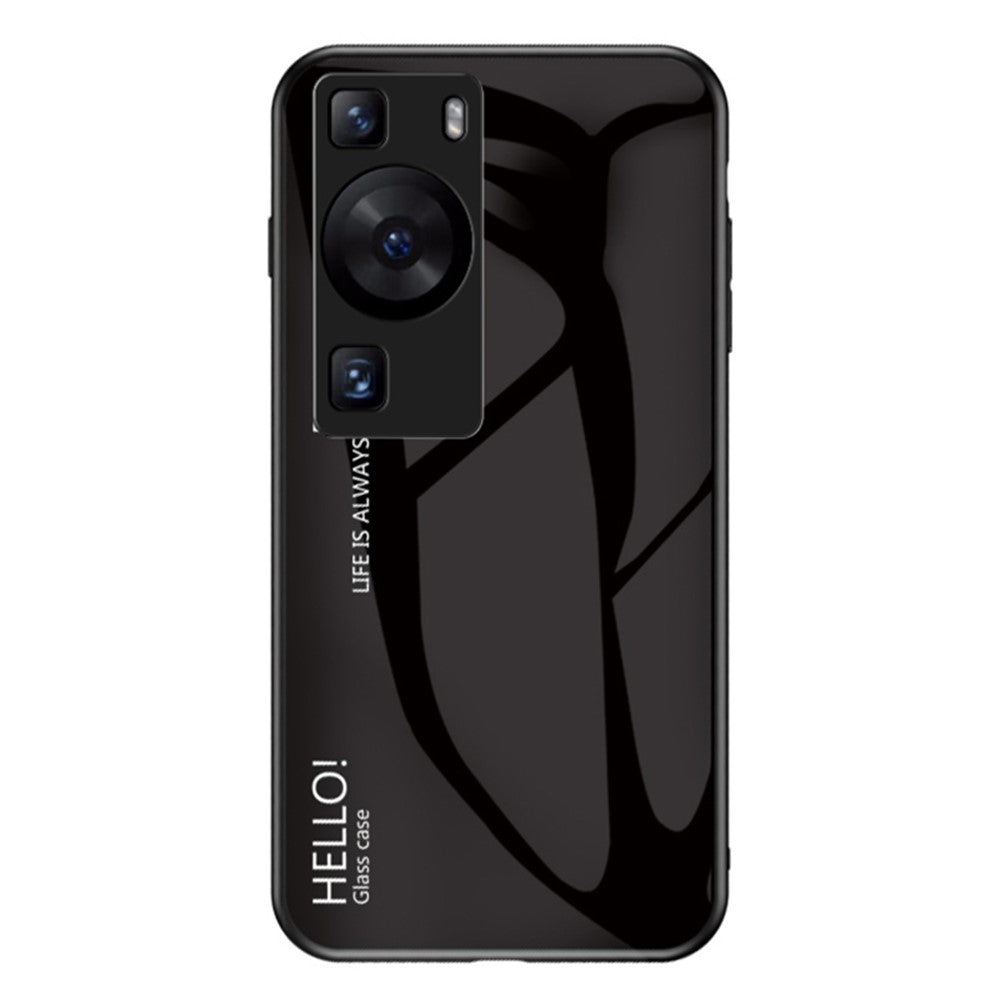 Huawei P60 / P60 Pro Gradient Mobilskal Härdat Glas + PC + TPU Stötsäkert Mobilskal