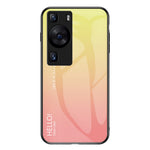 Huawei P60 / P60 Pro Gradient Mobilskal Härdat Glas + PC + TPU Stötsäkert Mobilskal