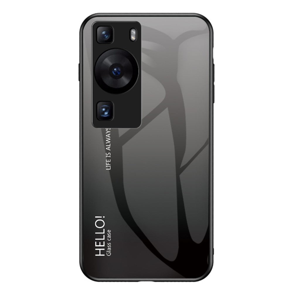 Huawei P60 / P60 Pro Gradient Mobilskal Härdat Glas + PC + TPU Stötsäkert Mobilskal