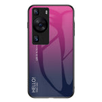 Huawei P60 / P60 Pro Gradient Mobilskal Härdat Glas + PC + TPU Stötsäkert Mobilskal