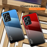 For Xiaomi Redmi Note 12 4G Phone Case Tempered Glass+PC+TPU Gradient Cell Phone Cover
