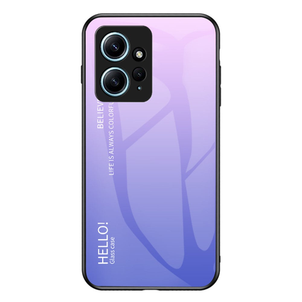Xiaomi Redmi Note 12 4G mobilskal Härdat Glas + PC + TPU Gradient Mobilmobilskal
