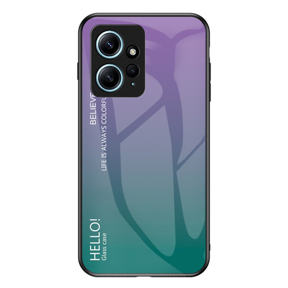 Xiaomi Redmi Note 12 4G mobilskal Härdat Glas + PC + TPU Gradient Mobilmobilskal