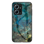 For Xiaomi Redmi Note 12 4G Tempered Glass+PC+TPU Phone Case Marble Pattern Cover