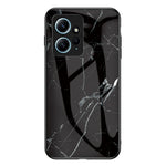 For Xiaomi Redmi Note 12 4G Tempered Glass+PC+TPU Phone Case Marble Pattern Cover