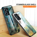 For Xiaomi Redmi Note 12 4G Tempered Glass+PC+TPU Phone Case Marble Pattern Cover