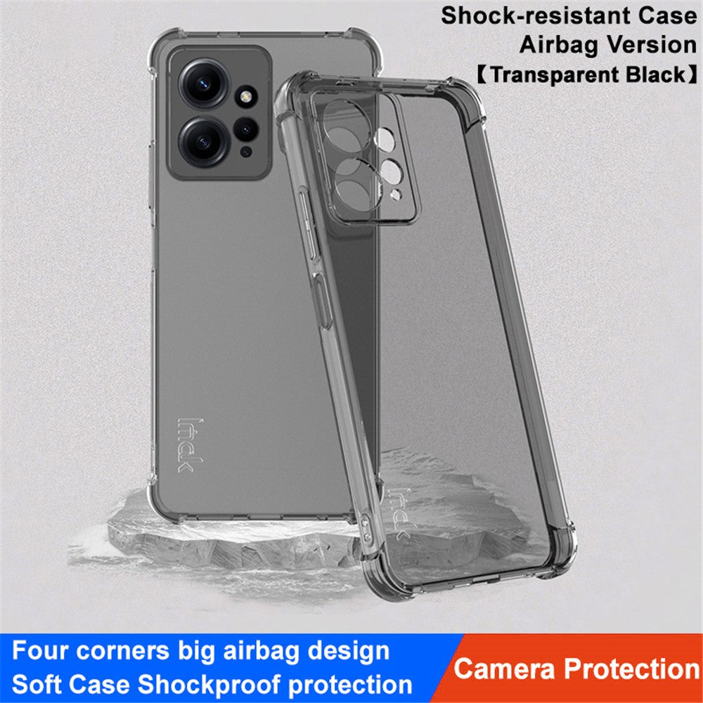IMAK För Xiaomi Redmi Note 12 4G Stötsäker Airbag Genomskinligt mobilskal Mjukt TPU Bakskyddande Skal