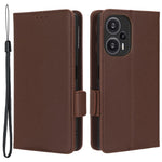 Xiaomi Redmi Note 12 Turbo 5G / Poco F5 5G PU-läder plånboksfodral Litchitextur stativmobilskal med rem