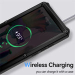 R-JUST För Samsung Galaxy S23 Ultra Stativskal PC+Silikon+Metall Vattentätt Dammtät Skal med Skärmskydd