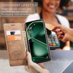 CASEME 013 Series For Oppo Find X6 Pro PU Leather Wallet Phone Case Shockproof Flip Stand Phone Shell