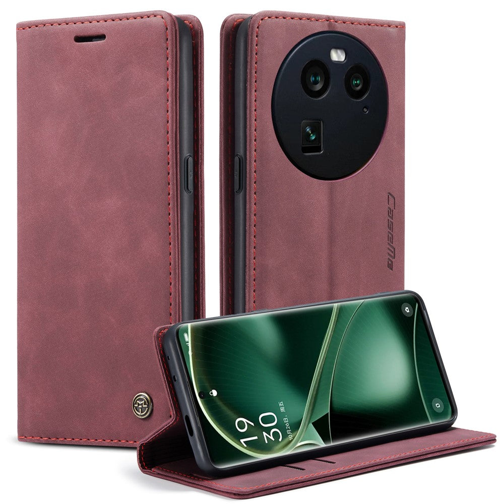 CASEME 013 Series For Oppo Find X6 Pro PU Leather Wallet Phone Case Shockproof Flip Stand Phone Shell