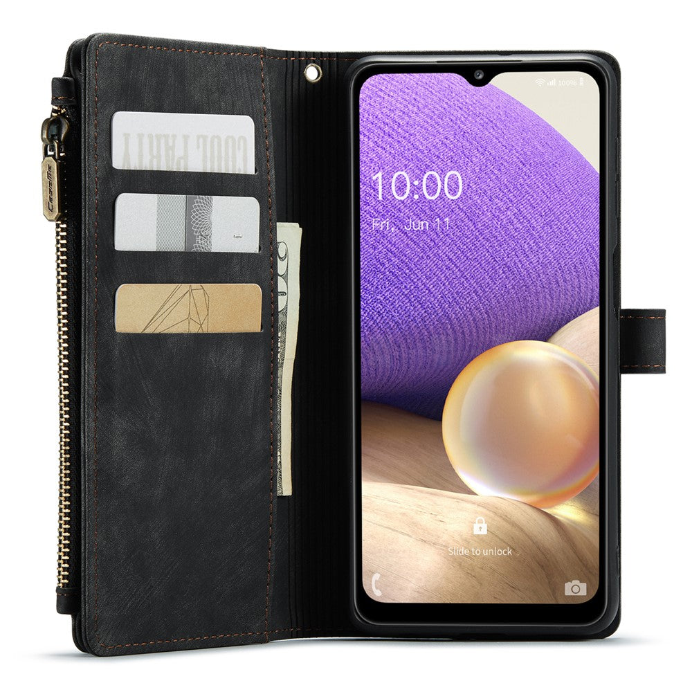 Samsung Galaxy A23 4G / 5G (Global) / M23 5G / F23 5G phone case with strap, CASEME C30, zipper, multiple card slots, PU leather case