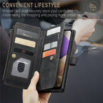 Samsung Galaxy A23 4G / 5G (Global) / M23 5G / F23 5G phone case with strap, CASEME C30, zipper, multiple card slots, PU leather case