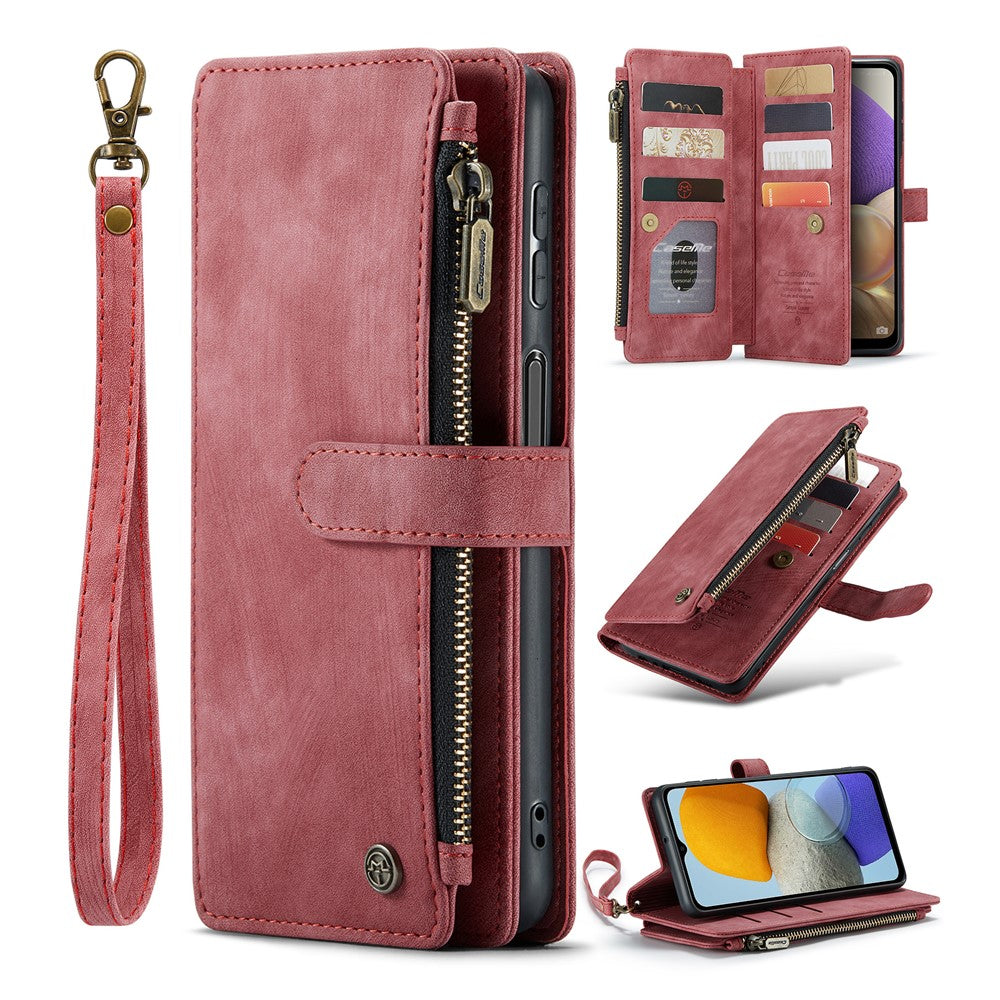 Samsung Galaxy A23 4G / 5G (Global) / M23 5G / F23 5G phone case with strap, CASEME C30, zipper, multiple card slots, PU leather case
