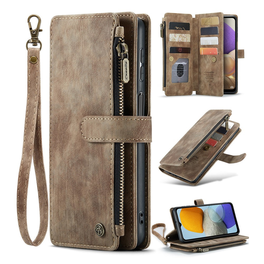 Samsung Galaxy A23 4G / 5G (Global) / M23 5G / F23 5G phone case with strap, CASEME C30, zipper, multiple card slots, PU leather case