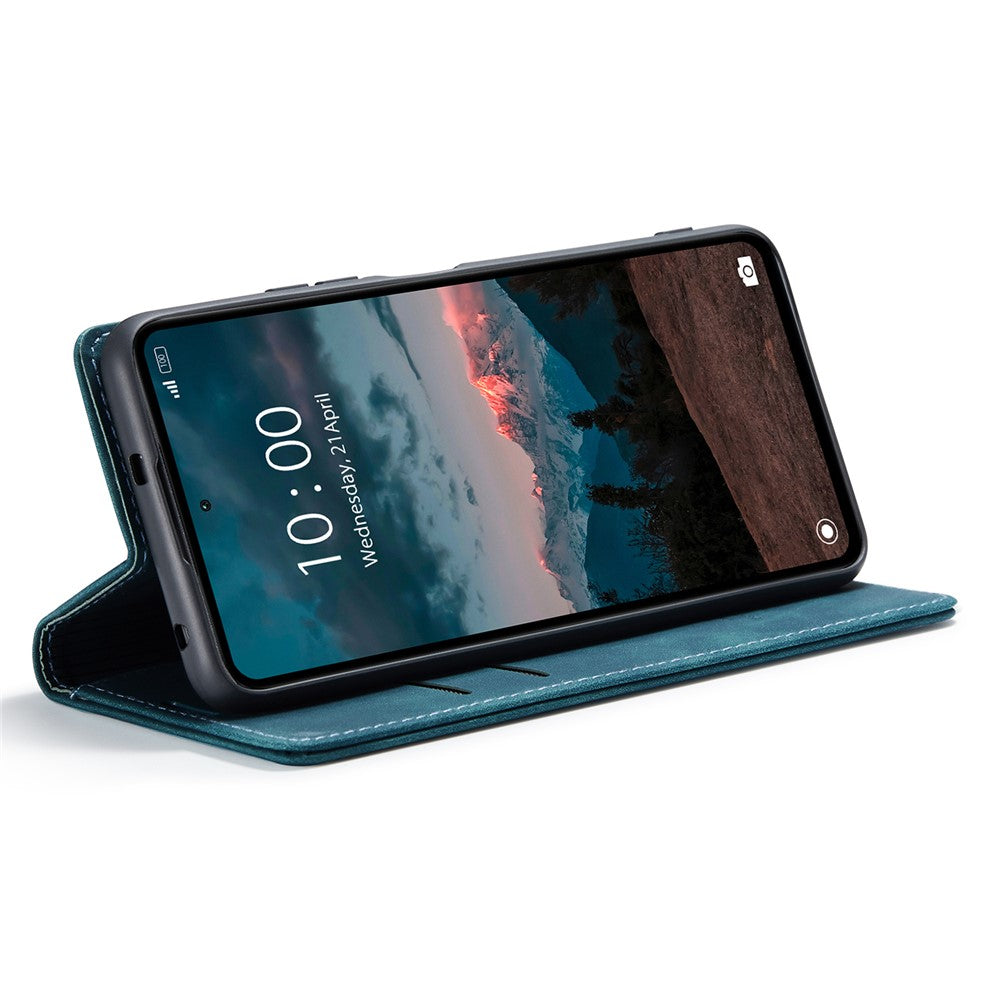 CASEME 013-serien för Xiaomi Redmi Note 12 4G PU-läderfodral med stativ, fallskyddande plånboksfodral