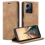 CASEME 013-serien för Xiaomi Redmi Note 12 4G PU-läderfodral med stativ, fallskyddande plånboksfodral