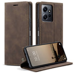CASEME 013-serien för Xiaomi Redmi Note 12 4G PU-läderfodral med stativ, fallskyddande plånboksfodral