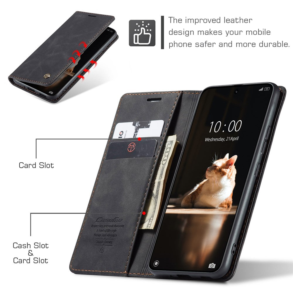 CASEME 013-serien för Xiaomi 13 5G PU-läderfodral i stativ, skyddande plånboksfodral