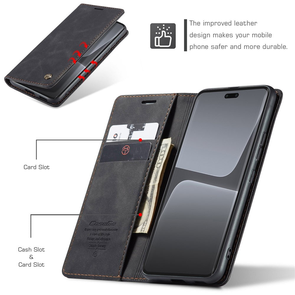 CASEME 013 Series For Xiaomi 13 Lite / Civi 2 5G Phone Wallet Case Stand Leather Cover