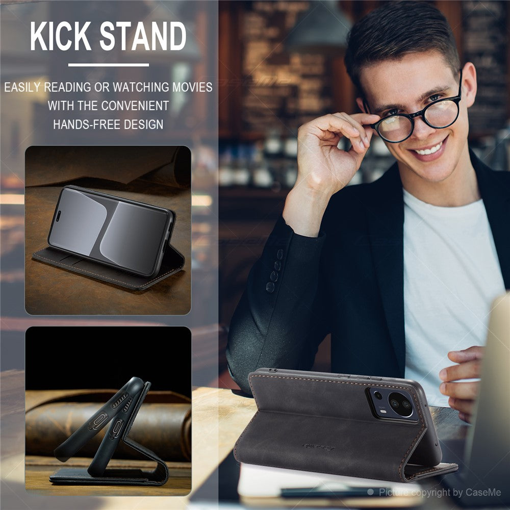 CASEME 013 Series For Xiaomi 13 Lite / Civi 2 5G Phone Wallet Case Stand Leather Cover