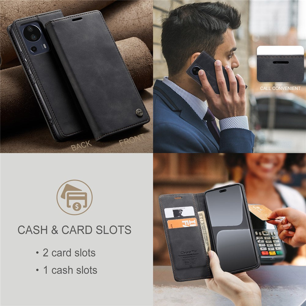 CASEME 013 Series For Xiaomi 13 Lite / Civi 2 5G Phone Wallet Case Stand Leather Cover