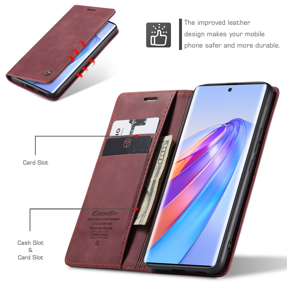 CASEME 013 Series For Honor X40 5G / X9a 5G / Magic5 Lite 5G Phone Case PU Leather Wallet Stand Cover