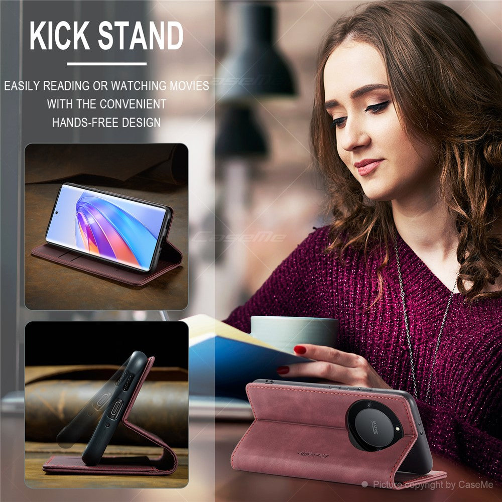 CASEME 013 Series For Honor X40 5G / X9a 5G / Magic5 Lite 5G Phone Case PU Leather Wallet Stand Cover