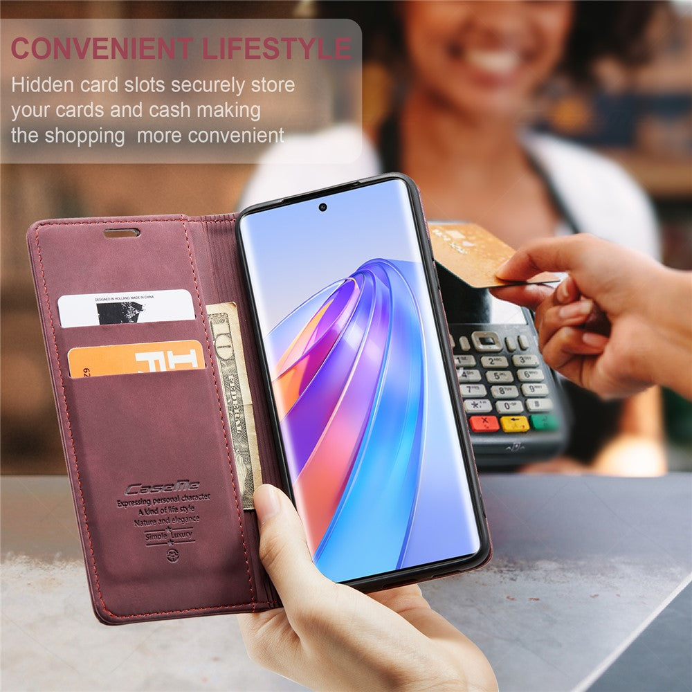 CASEME 013 Series For Honor X40 5G / X9a 5G / Magic5 Lite 5G Phone Case PU Leather Wallet Stand Cover