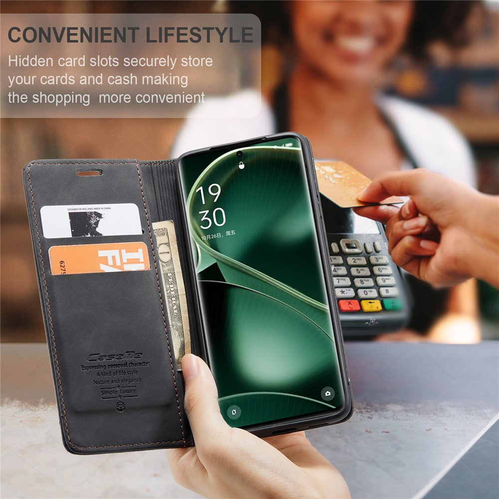 CASEME 013 Series For Oppo Find X6 PU Leather Phone Case Wallet Stand Protective Cover