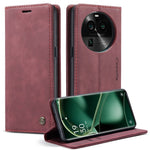 CASEME 013 Series For Oppo Find X6 PU Leather Phone Case Wallet Stand Protective Cover