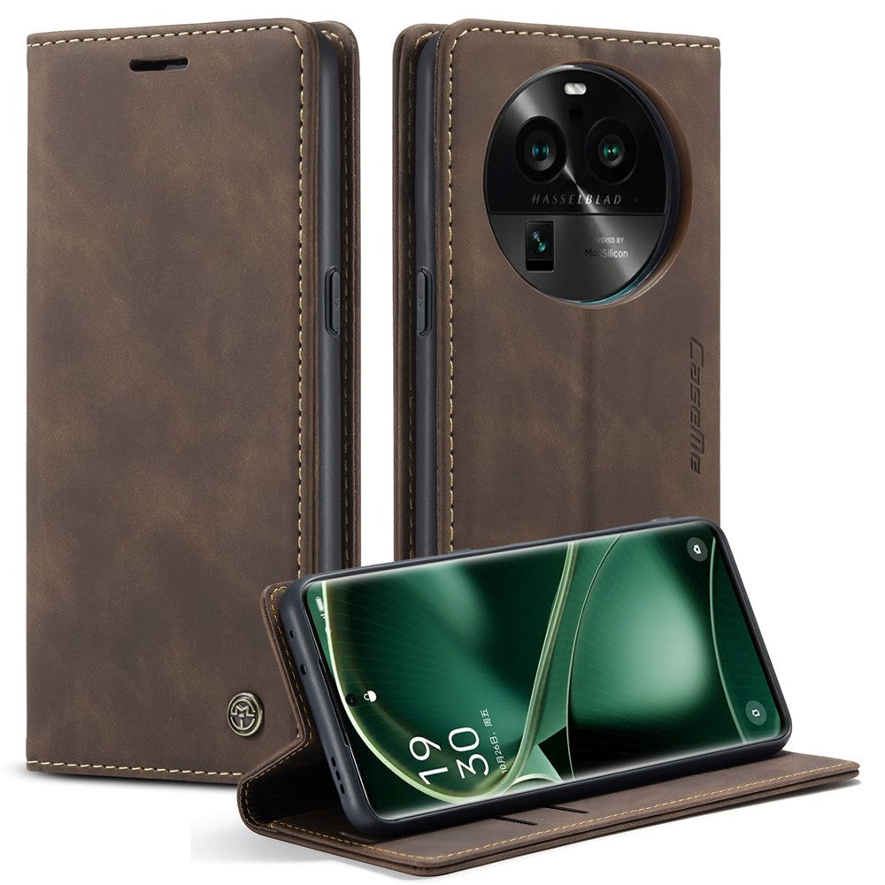 CASEME 013 Series For Oppo Find X6 PU Leather Phone Case Wallet Stand Protective Cover