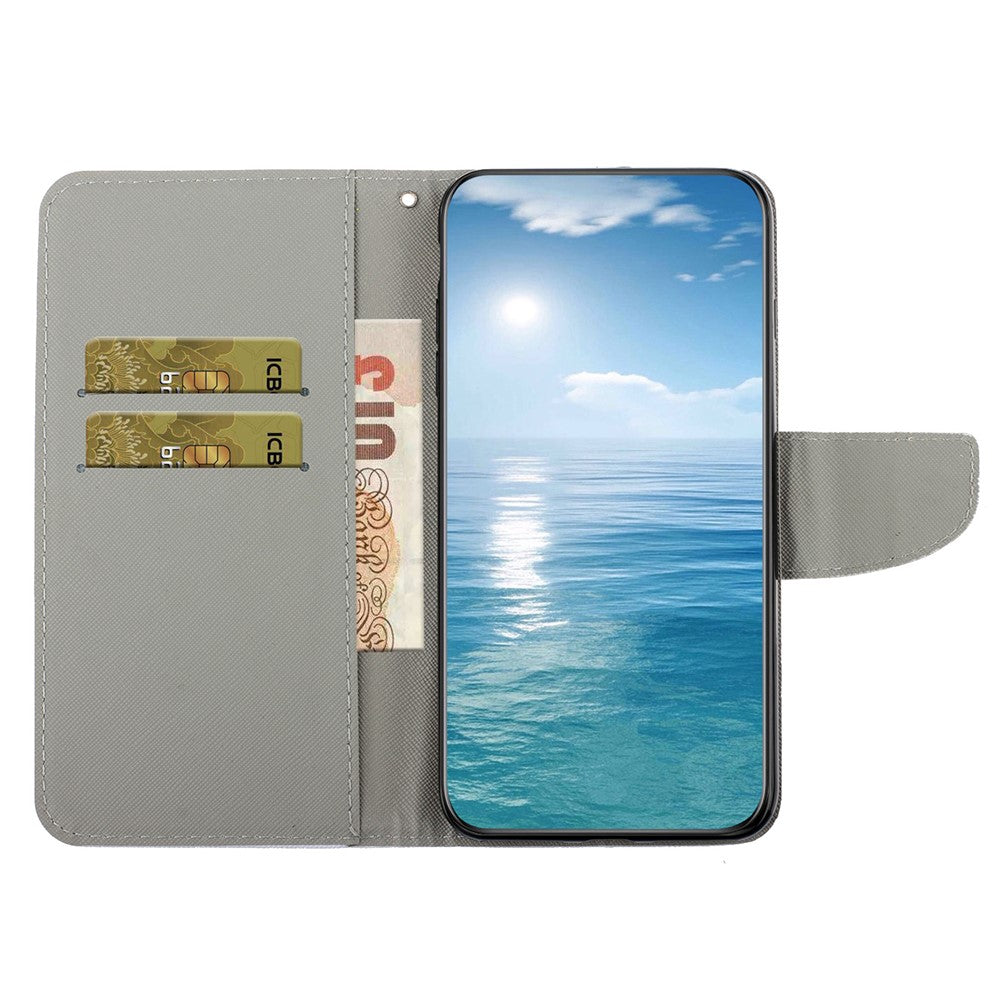 For Xiaomi Redmi Note 12 4G PU Leather Flip Cover Pattern Printing Protective Wallet Phone Case with Strap