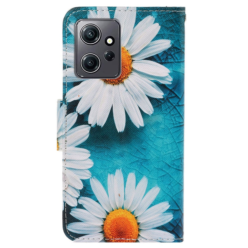 For Xiaomi Redmi Note 12 4G PU Leather Flip Cover Pattern Printing Protective Wallet Phone Case with Strap