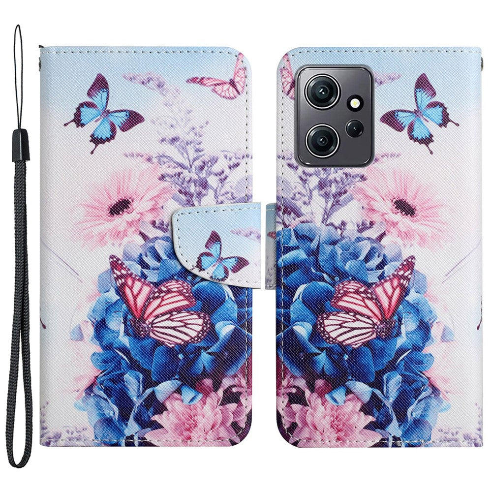 For Xiaomi Redmi Note 12 4G PU Leather Flip Cover Pattern Printing Protective Wallet Phone Case with Strap